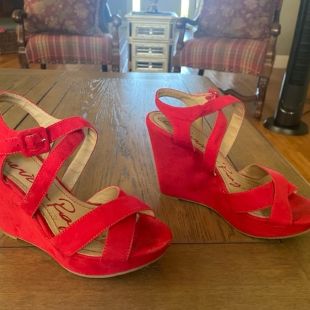 Red Wedge Heels